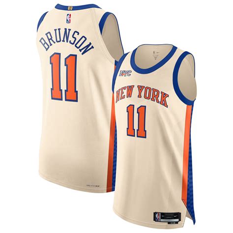 Unisex Nike Jalen Brunson Cream New York Knicks 2025/26 Authentic ...