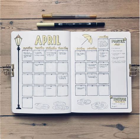 Bullet Journal Monthly Layout Printable - Printable Bullet Journal