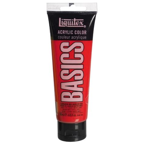 htconline.in| Liquitex Basics Acrylic Cadmium Red Medium Hue - 118ml (151)