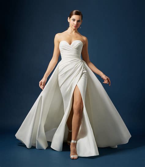 Strapless Fit And Flare Wedding Dress With Detachable Overskirt | Kleinfeld Bridal