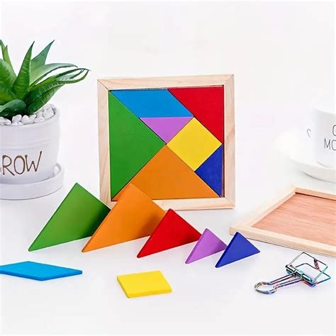 SHINETOY ENTERTAIN KIDS Children's Seven-Piece Puzzle Toy, Wooden Color ...