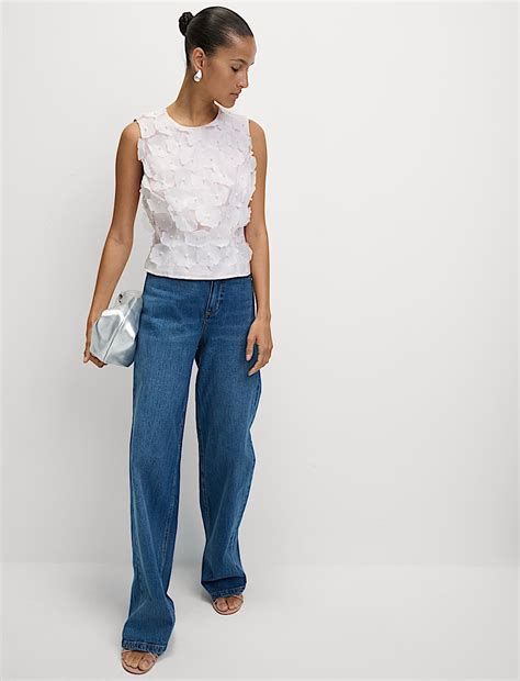 Buy Applique Flower Detail Shell Top at Marks & Spencer