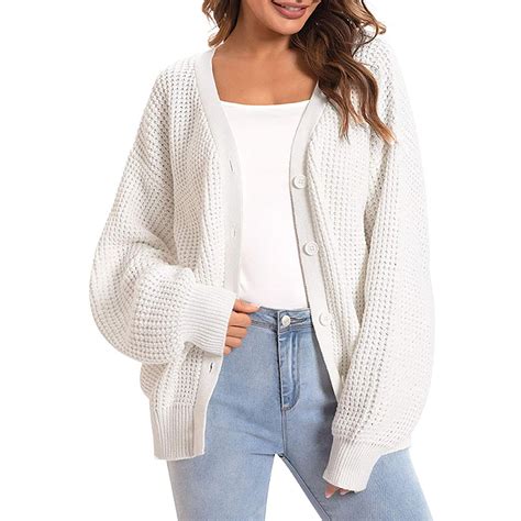 Baberdicy Women Casual Cardigan Sweater, Button Down, Long Sleeve ...