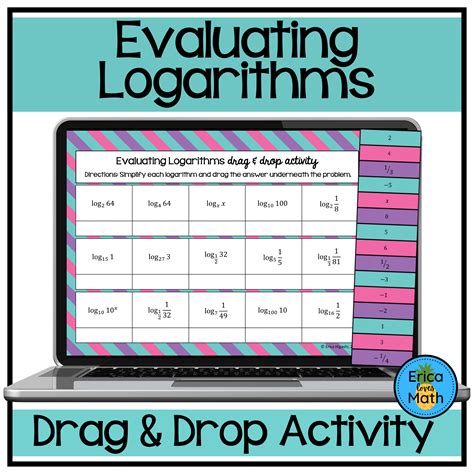 Evaluating Logarithms Digital Activity Drag & Drop | Made By Teachers