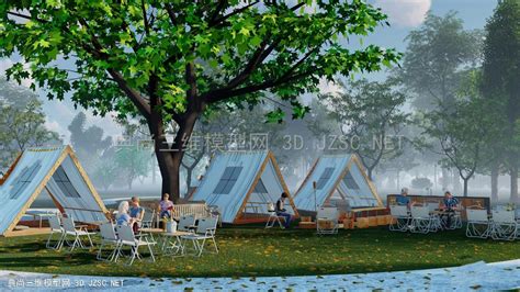 户外帐篷 烧烤帐篷 营地 野餐露营 网红打卡点 (3)SU模型 精品推广模型SU模型