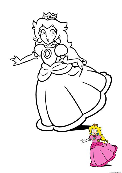 Princess Peach Coloring Pages