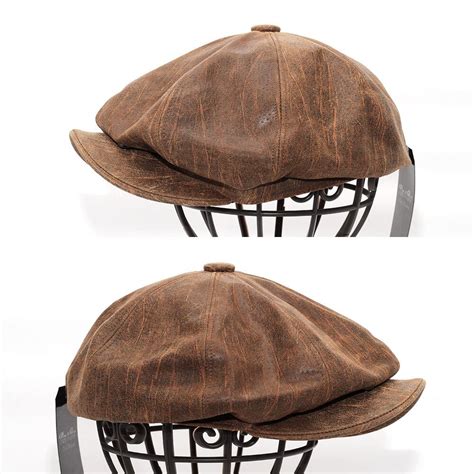 キャスケット 帽子 メンズ ケービーエトス KB ETHOS Genuine Leather Applejack Ascot レザー 本革 ...