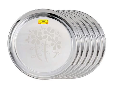 Buy SHIV SHAKTI ARTS® Heavy 22 Gauge Stainless Steel Dinner Plate ...