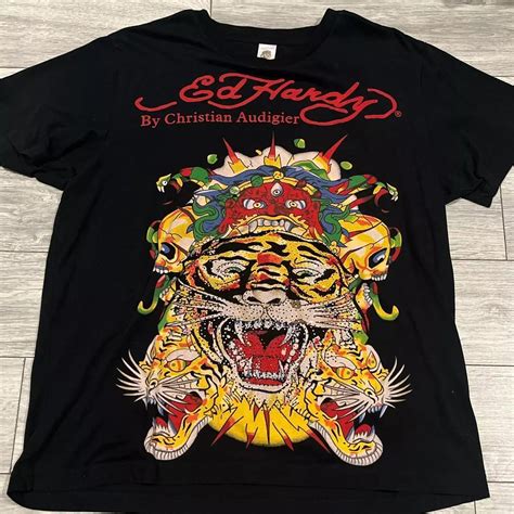Ed Hardy By Christian Audigier Tiger Unisex Heaven Cotton Tshirt ...