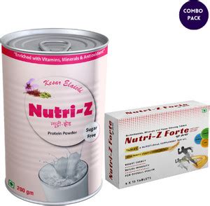 Nutri-Z Whey Protein Powder 200 GM & Forte Tablet with Multivitamin ...