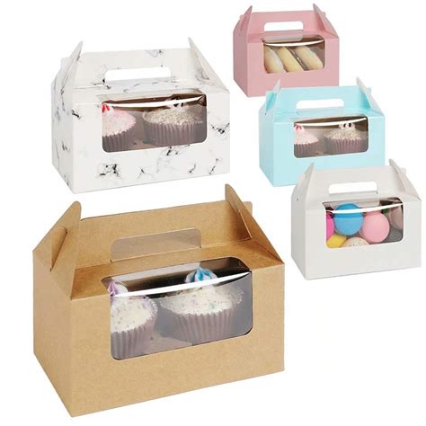 20 Pcs Treat Boxes/Mini Cake Boxes/Bakery/Cupcake Boxes with Display ...