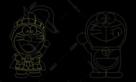 原创哆啦A梦cad图，哆啦A梦动漫人物CAD图纸下载 - 草图大师模型