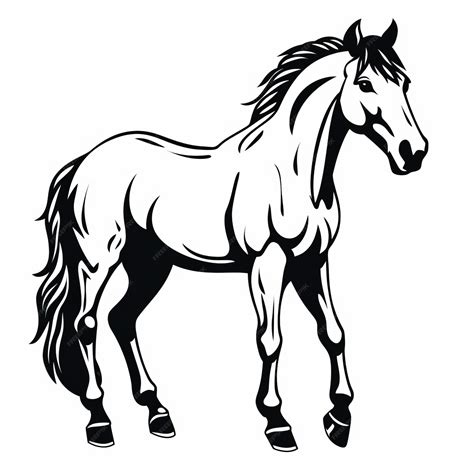 Black and white horse drawing hd stencil style svg cutout clip art ...