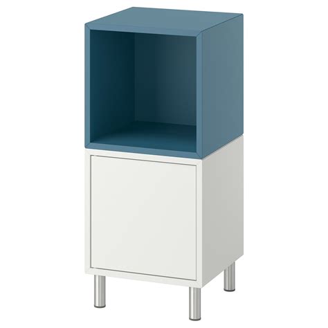 EKET cabinet combination with legs, white/dark grey-blue, 35x35x80 cm ...