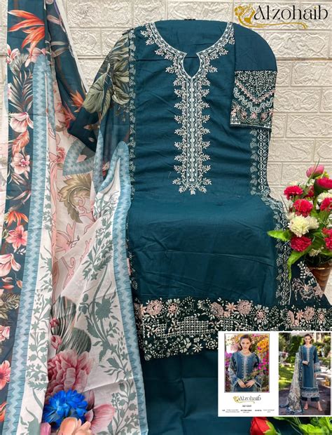 Az-1243 Fatima Vol 1 Al Zohaib Embroidery Pakistani Salwar Suits – Heriska