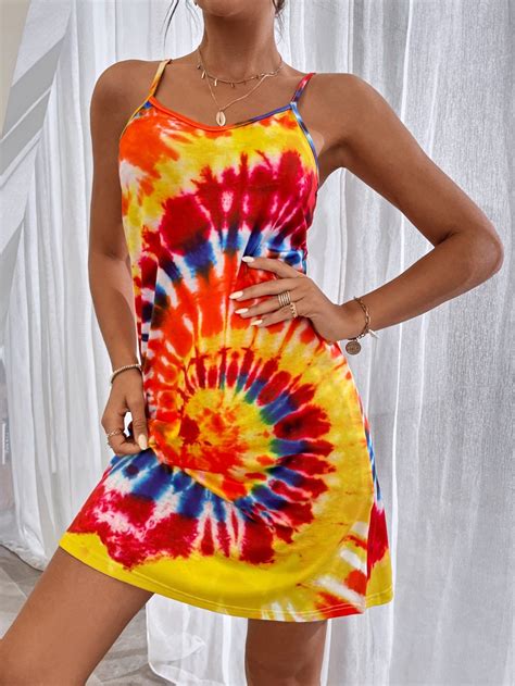 Spiral Tie Dye Cami Dress | Womens sleeveless dress, Colorful dresses ...