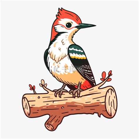 手绘啄木鸟卡通元素素材图片免费下载-千库网