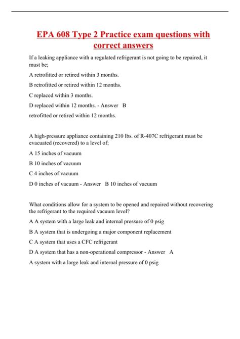 Epa 608 Practice Test