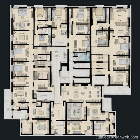 Apartment Floor Plan with Elevator | Stable Diffusion Online