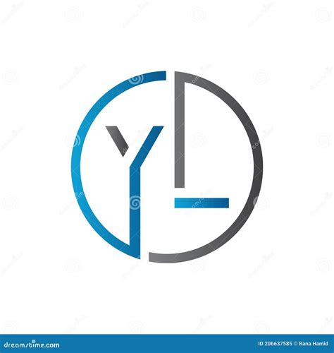 YL Logo Design Vector Template. Initial Circle Letter YL Vector ...