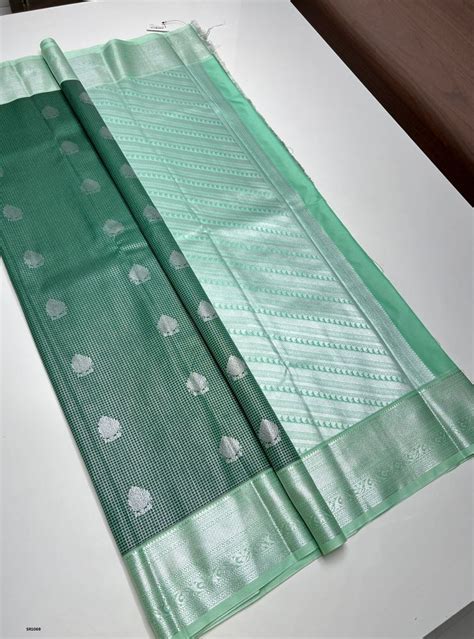 Dark green & Pista Green - Vegan Silk Saree