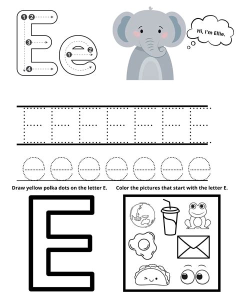 The Letter E Worksheet Learning The Letter E/e (printable Worksheets,