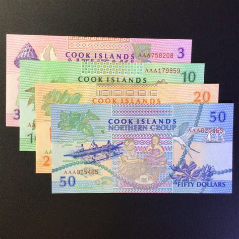 Yahoo!オークション - World Paper Money COOK ISLANDS 3 Dollars・10 ...