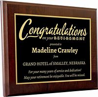 Image result for Retirement Plaque