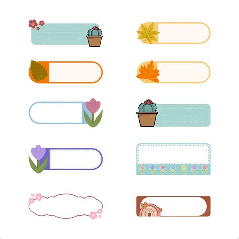 Premium Vector | Set of cute name tag vector