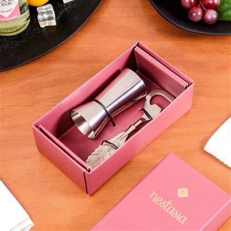 Elegant Stainless Steel Bottle Opener And Peg Measurer Set Of 2 Online ...