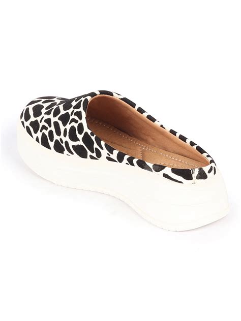 Shop Women White Fashion Outdoor Leopard Print Height Enhancer Open ...