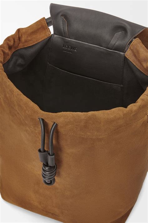 Flamenco backpack in pressed suede Brown - LOEWE