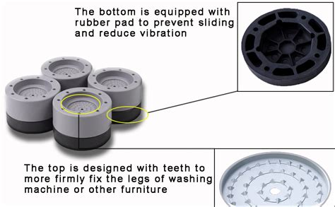 BIZWIZ Store Washing Machine Feet Pads Vibration Feet for Anti ...