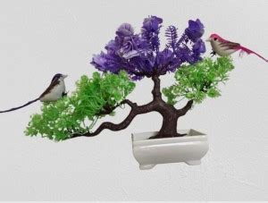 NMAB ARTESANIA Artificial Plants With Cute Beautiful Colorful 2 Birds ...