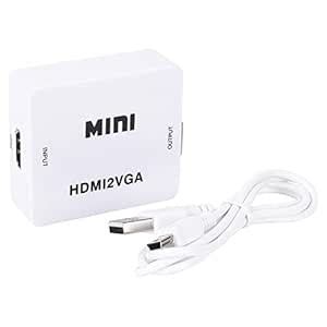 Buy FLUBUY Mini 1080P HDMI 2 VGA Converter with Audio Adapter Connector ...