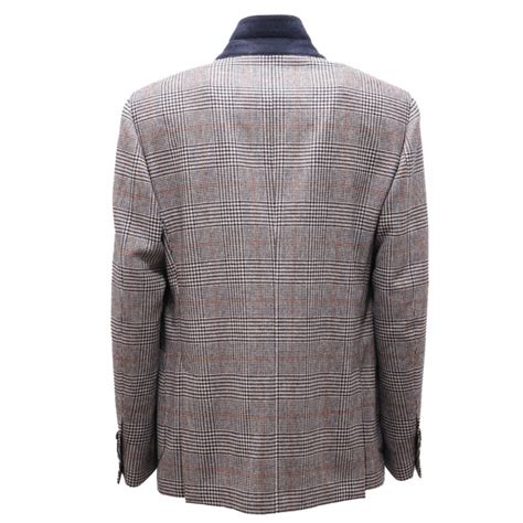 6154AI giacca uomo LARDINI man wool pied-de-poule jacket beige/blue