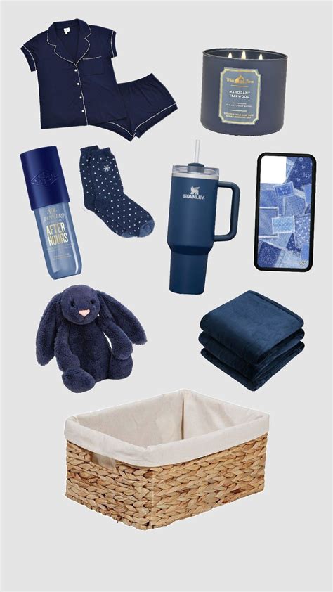 Dark Blue Bur Basket Gift Set for a Happy Birthday