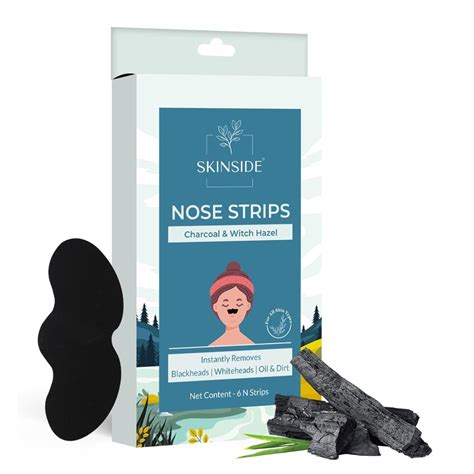SkinSide Blackhead Remover Nose Strips with Charcoal & Witch Hazel ...