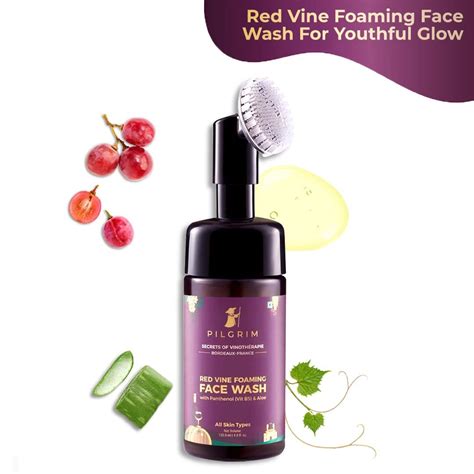 Foxy.in : Buy Pilgrim Red Vine Foaming Face Wash With Brush (120ml ...