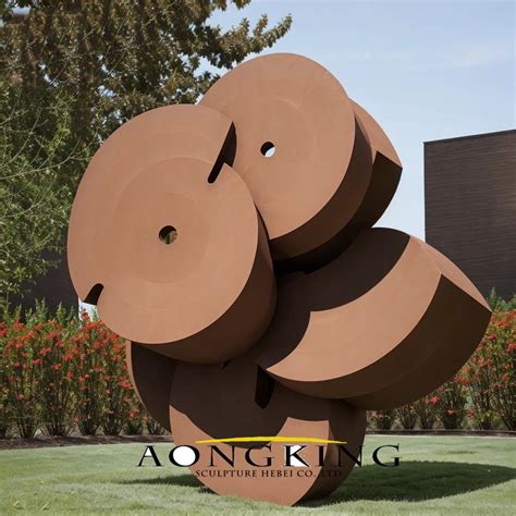 Multi-circle Artistic Design Corten Steel Round Sculpture - Aongking ...