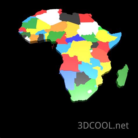 非洲地图 3D模型 免费下载 - 3DCOOL 3D酷站