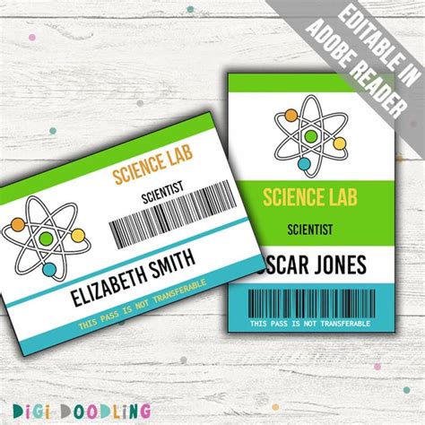 Scientist ID Badge Template. Science Party Favors. Scientist Costume ...