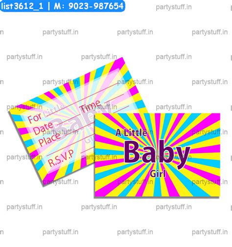 Baby Girl Invitation Card Cards in Baby theme