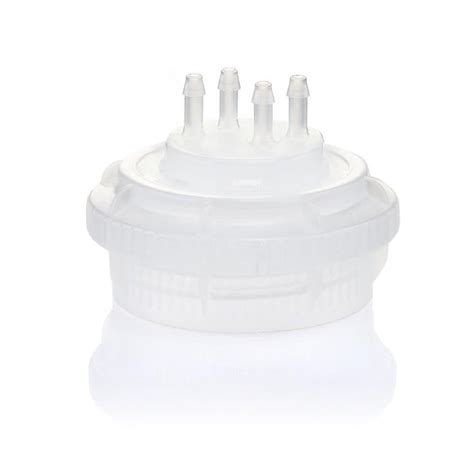EZBio® GL45 Open Cap & Molded 4x 1/8" HB, Natural PP for Glass Bottles ...