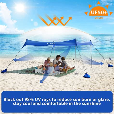 Buy RLAIRN Pop up Beach Tent Sun Shelter, UPF50+ Beach Canopy Tent Sun ...