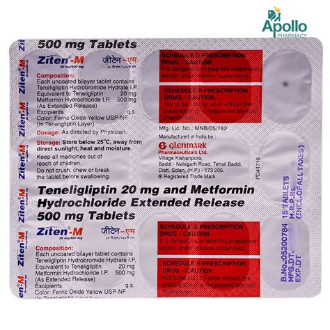 Ziten-M 20 mg/500 mg Tablet | Uses, Side Effects, Price | Apollo Pharmacy