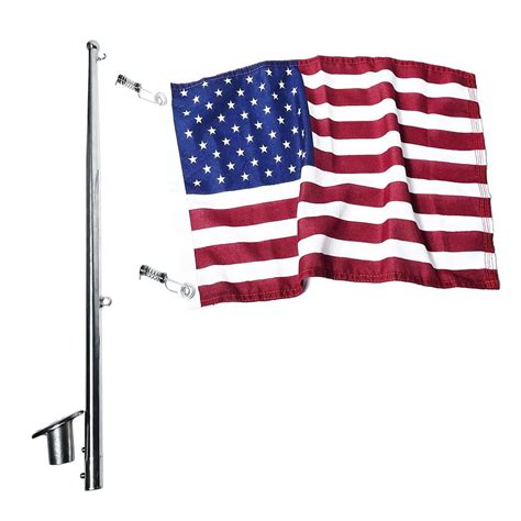Buy Marine City 30 Stainless Steel Flag Stanchion Pole & Flag Pole Base ...