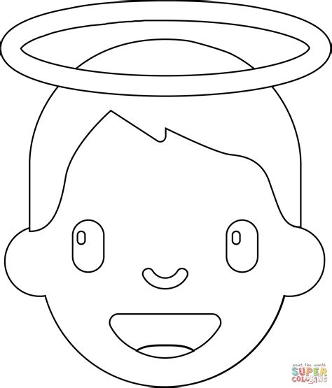 Baby Angel Emoji coloring page | Free Printable Coloring Pages