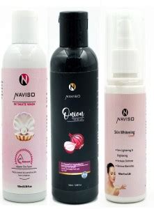 naviso Intimate Wash+Skin Whitening cream+Onion Hair Oil Price in India ...