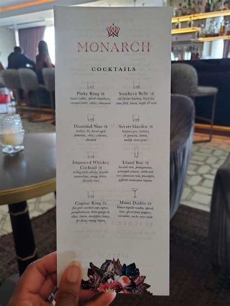 Menu at Monarch Restaurant, Dallas